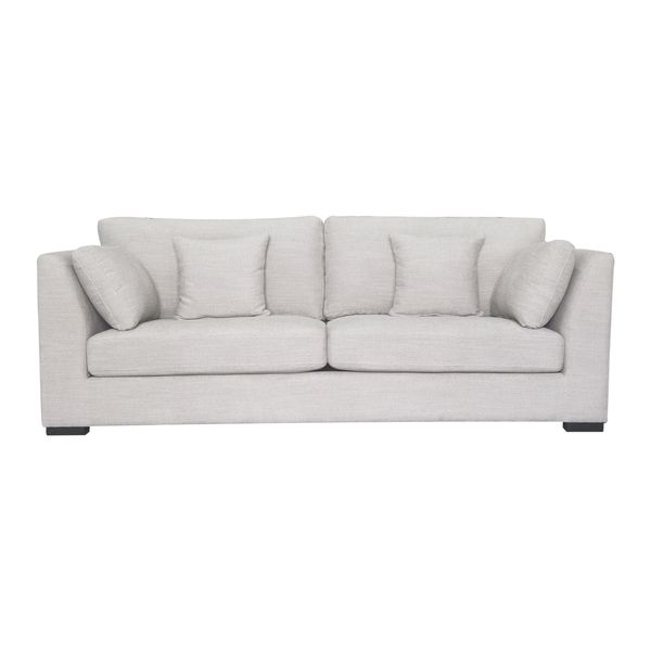 York 2 Seater Upholstered Sofa, Salt