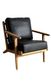 Lodge Armchair - Black Leather, Oak Frame