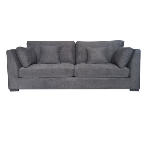 York 2 Seater Upholstered Sofa, Charcoal