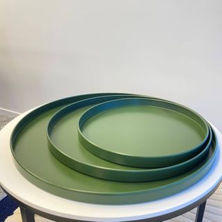 Bianca Metal Tray, Set of 3 Hunter Green