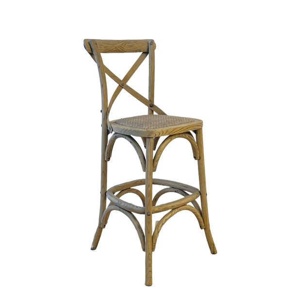 French Bistro Cross Back Bar Stool