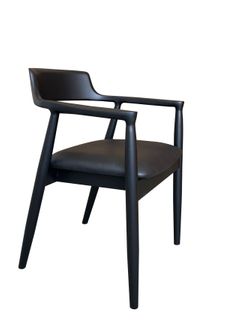 Kinsey Dining Chair Black Leather Black Frame