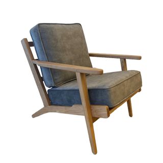 Lodge Armchair - Dried Thyme Fabric, Oak Frame