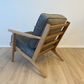 Lodge Armchair - Dried Thyme Fabric, Oak Frame