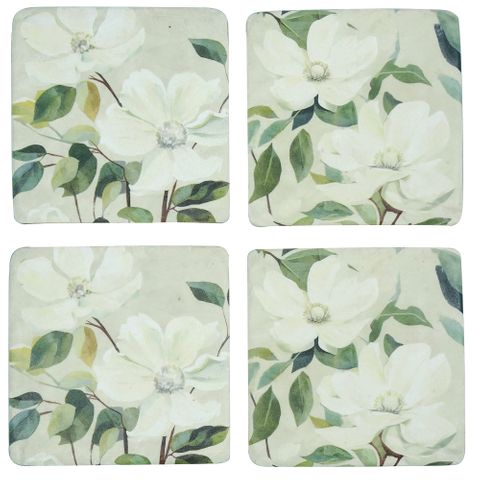 S/4 Posy Parade Resin Coasters 10x10cm