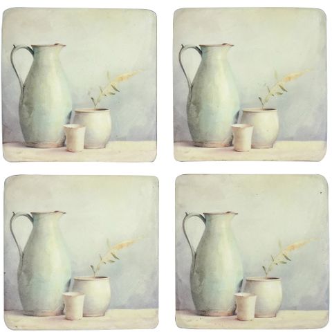 S/4 Jug-a-Love Resin Coasters 10x10cm