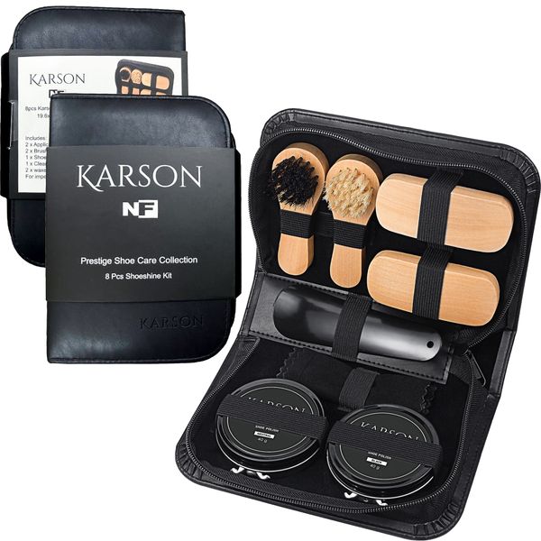 8pc Karson Shoe Shine Kit 20x14