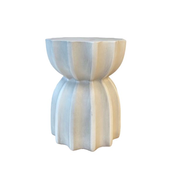 Fluted Side Table - Stone