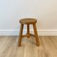 Reclaimed Wood Round Stool, Natural