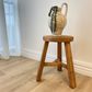 Reclaimed Wood Round Stool, Natural
