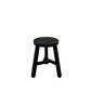 Reclaimed Wood Round Stool, Black