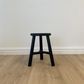 Reclaimed Wood Round Stool, Black