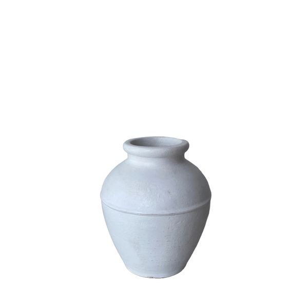 Tuscan Terracotta Jar- White Small