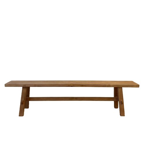 Reclaimed Wood Long Bench, Natural