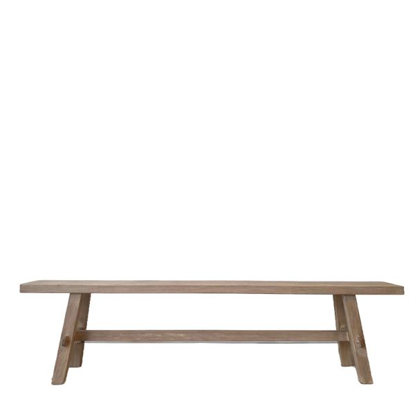 Reclaimed Wood Long Bench, Natural