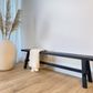 Reclaimed Wood Long Bench, Black