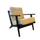 Lodge Armchair - Off White Fabric, Black Frame