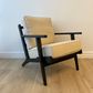 Lodge Armchair - Off White Fabric, Black Frame