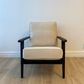 Lodge Armchair - Off White Fabric, Black Frame