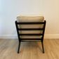 Lodge Armchair - Off White Fabric, Black Frame