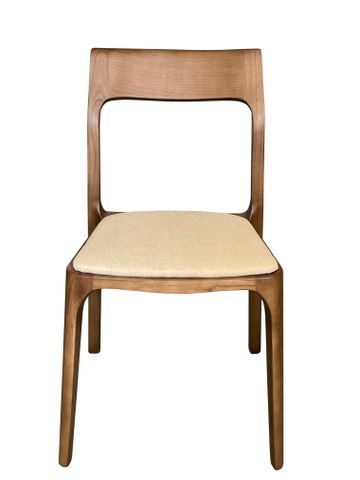 Peyton Dining Chair, Linen Fabric, Walnut Frame