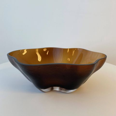 Fleur Decorative Glass Bowl - Amber