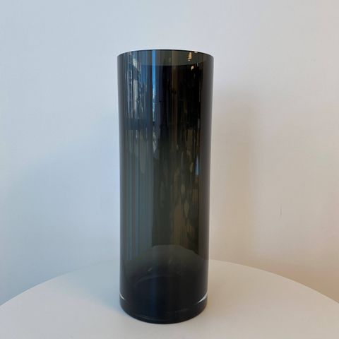 Fleur Cylindrical Glass Vase - Large Obsidian