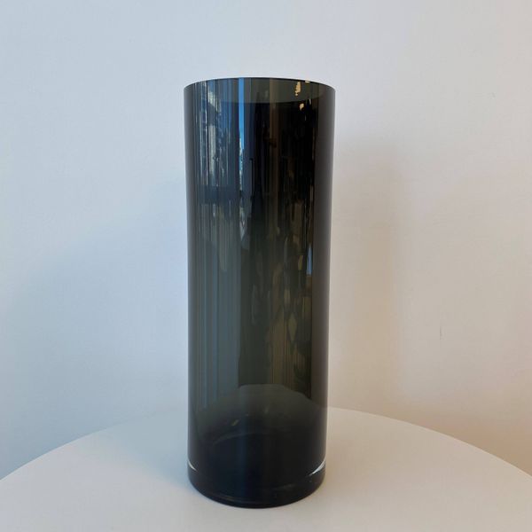 Fleur Cylindrical Glass Vase - Large Obsidian