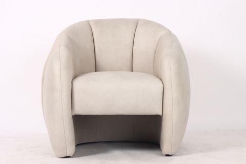 Dubai Leather Armchair, Pearl