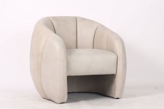 Dubai Leather Armchair, Pearl