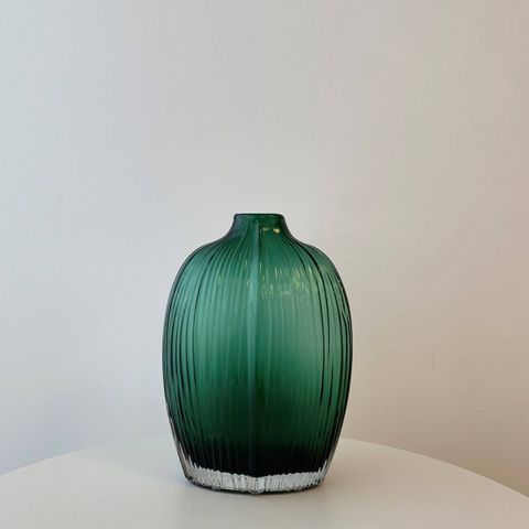 Fleur Shoulder Glass Vase - Large Emerald