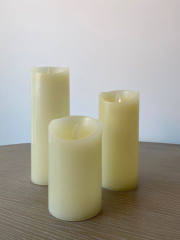 Silhouette LED Wax Candle, Ivory Medium