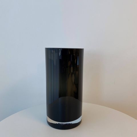 Fleur Cylindrical Glass Vase - Small Obsidian