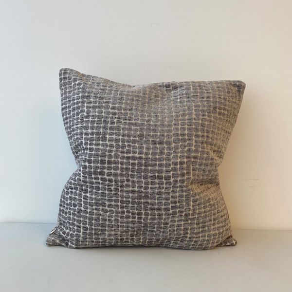 Feather Filled Accent Cushion, Silver Tiles