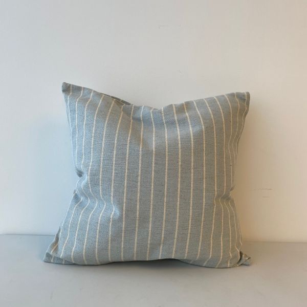 Feather Filled Accent Cushion, Blue Stripe