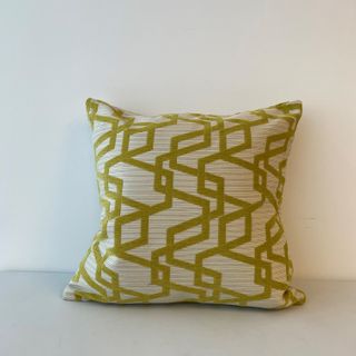Feather Filled Accent Cushion, Citron Linear