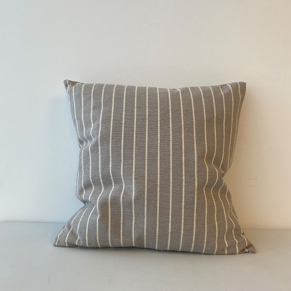 Feather Filled Accent Cushion, Grey Stripe