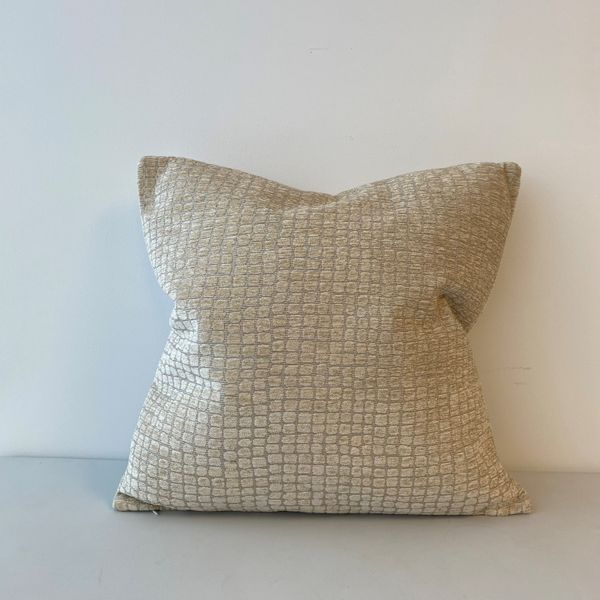 Feather Filled Accent Cushion, Champagne Tiles