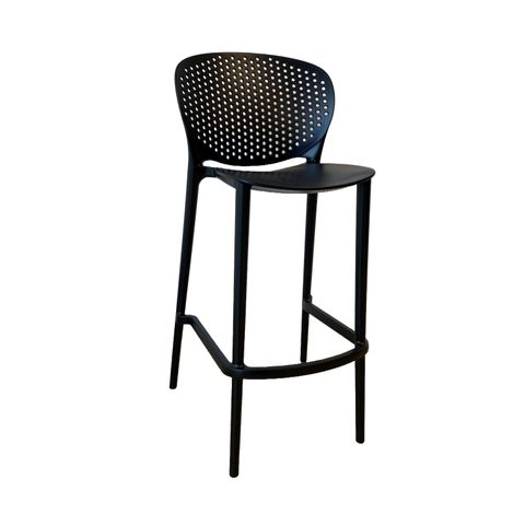 Finn Indoor / Outdoor Bar Stool, Black