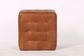 Cube Leather Ottoman, Cognac