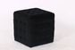 Cube Velvet Ottoman, Black