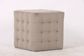 Cube Velvet Ottoman, Coastal Grey