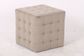 Cube Velvet Ottoman, Coastal Grey