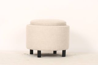 Otto Round Storage Ottoman, Black Legs