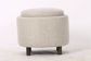 Otto Round Storage Ottoman, Walnut Legs