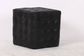 Cube Leather Ottoman, Black