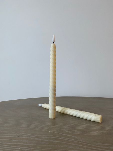 Silhouette LED Taper Candle, Ivory Twist