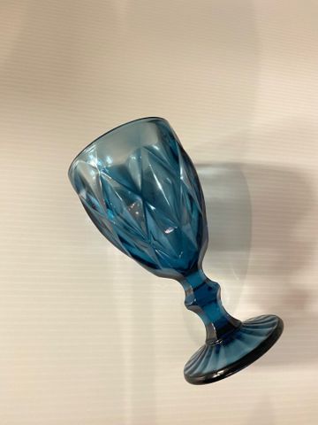 Velis Coloured Glass Goblet, Blueberry