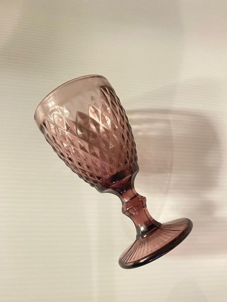 Velis Coloured Glass Goblet, Mulberry