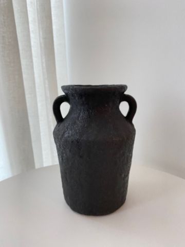 Petros Stone Vase, Black